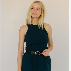 James street co navy ribbed razor tank top like new XS